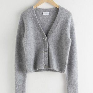 & Other Stories dinosaur button knitted cardigan (alpaca wool) (XS)